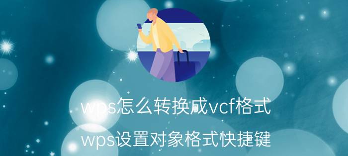 wps怎么转换成vcf格式 wps设置对象格式快捷键？